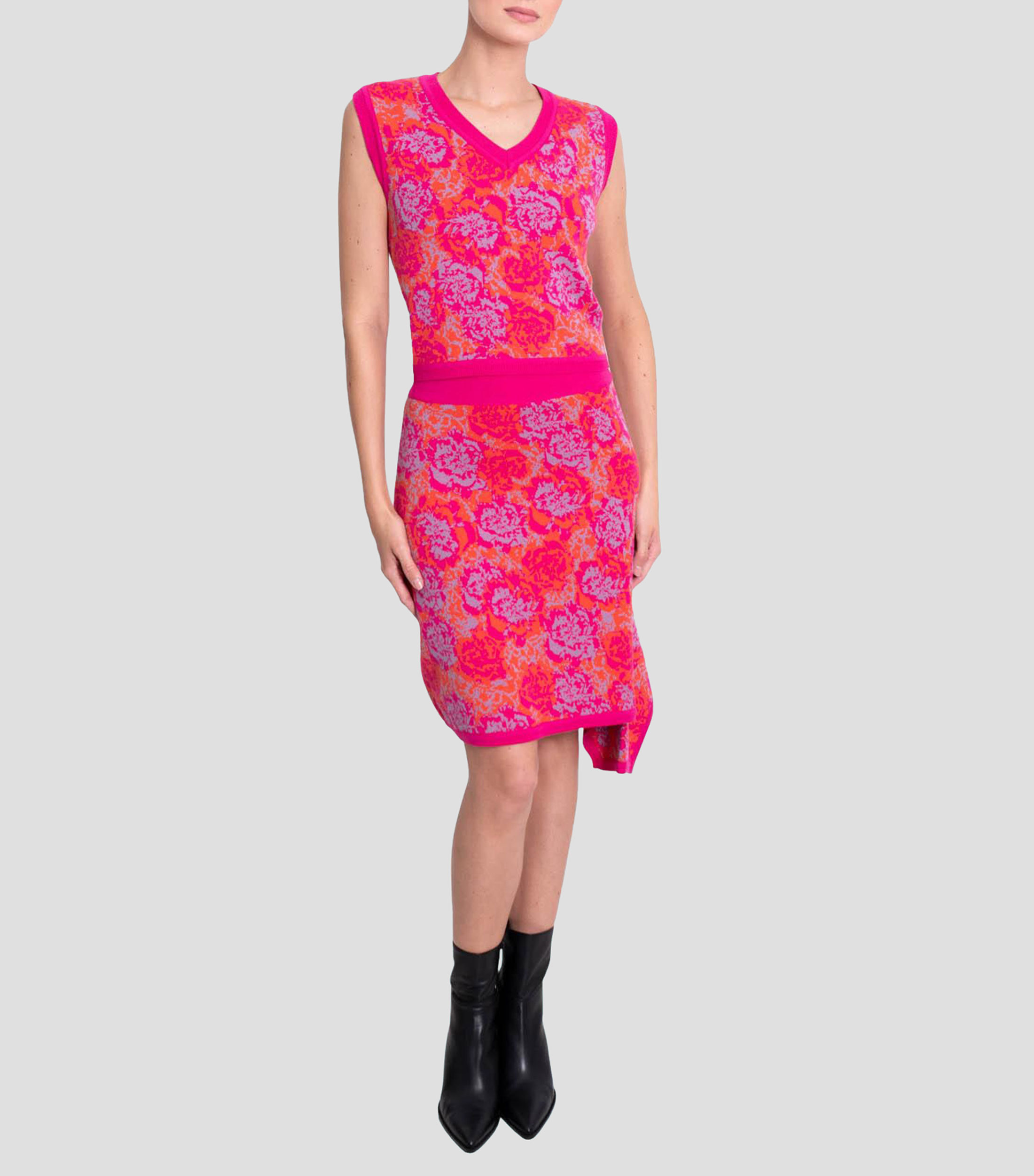 Falda midi de corte regular con estampado Cempasúchil Mujer
